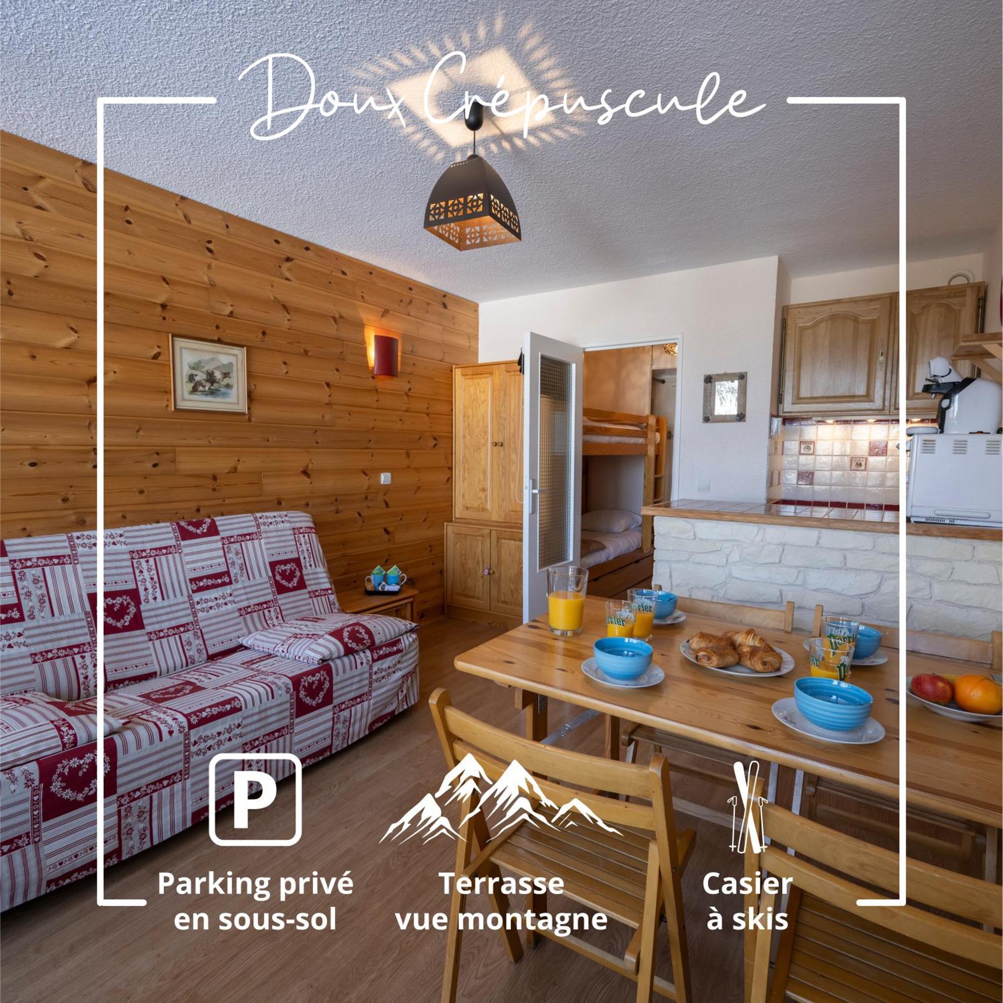 Apartamento Doux Crepuscule - Au Bord Des Pistes - Parking Enchastrayes Exterior foto
